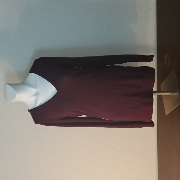 Lucky Brand Burgundy Women's V-Neck Sweater, S/P - Picture 1 of 14